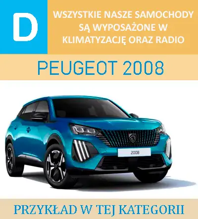 Wynajem średniego auta Malaga Costa del Sol – Grupa D Peugeot 2008