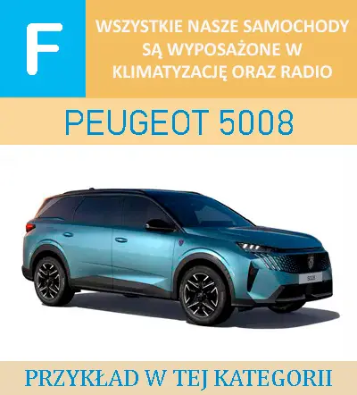 Wynajem auta 7-osobowego Malaga Lotnisko – Grupa F 5008 rodzinny