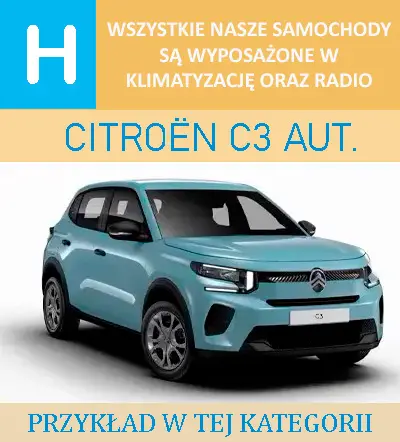 Wynajem małego auta z automatem Malaga Lotnisko – Grupa H Citroen C3